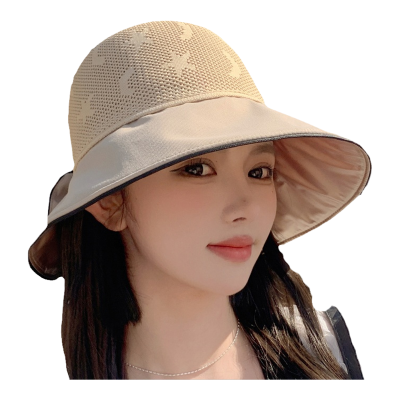 漁夫帽女夏季小檐遮陽帽遮臉防曬帽女可折疊2023新款旅游網(wǎng)紅帽子