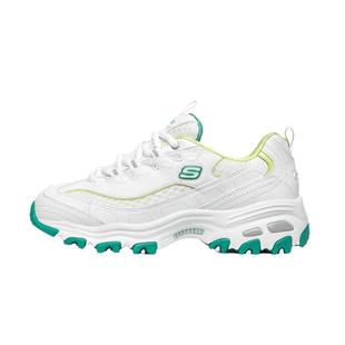 斯凯奇海军蓝女小白鞋厚底增高休闲鞋网面舒适时尚潮流运动鞋