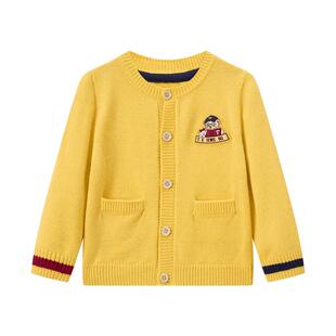 TeenieWeenie Kids小熊童装舒适秋冬季男女宝刺绣圆领开衫毛衣
