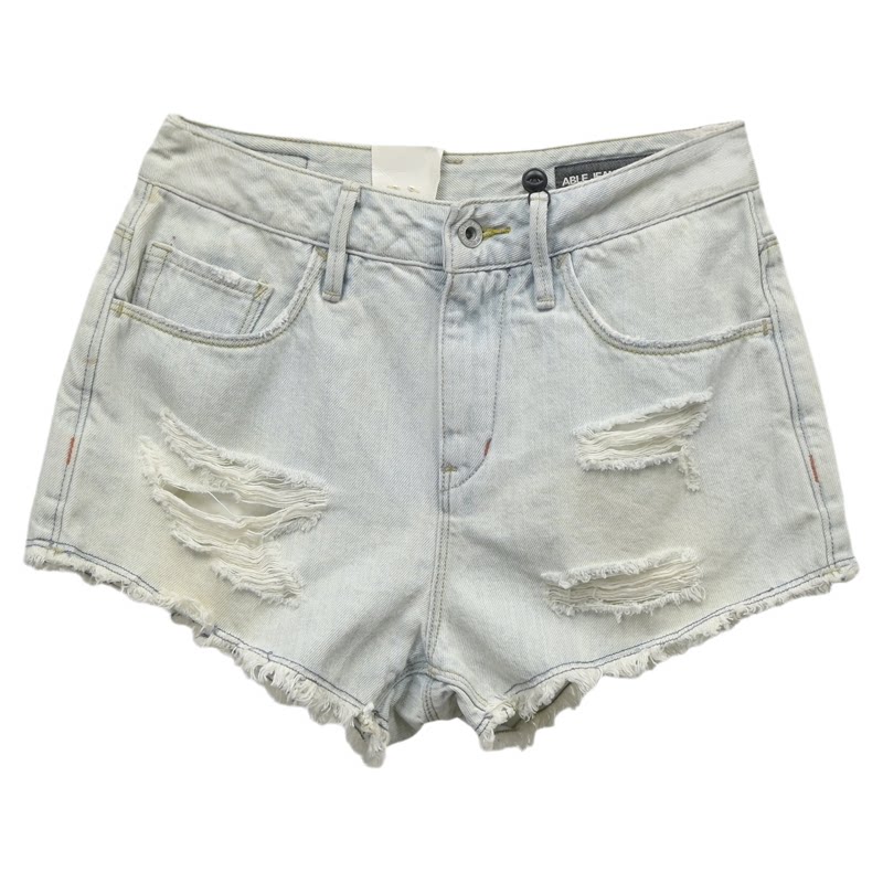 ABLEJEANS女高腰破洞牛仔热裤