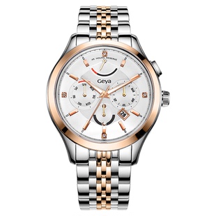 格雅官方手表男正品名牌男士机械表全自动防水三眼多功能男表十大