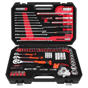 绿林汽修工具套装套筒扳手棘轮汽车维修组合修车工具箱多功能小飞