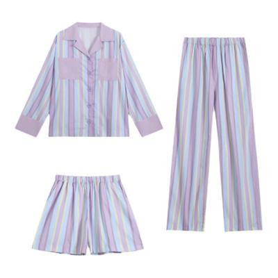全棉条纹睡衣透气亲肤2025年新款