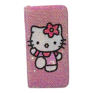 新款可爱满钻凯蒂钱包贴钻满钻女士少女心长款拉链钱包钱夹手机包