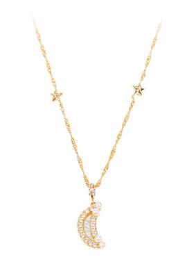 【新品】ChillTalent 扶风星月项链小众珍珠吊坠锁骨链送女友礼物