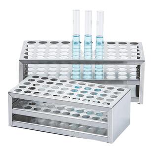 Labshark不锈钢试管架实验室试管架50孔三层标本采血管架多功能比色管架离心管ep管架血液标本采样管架子