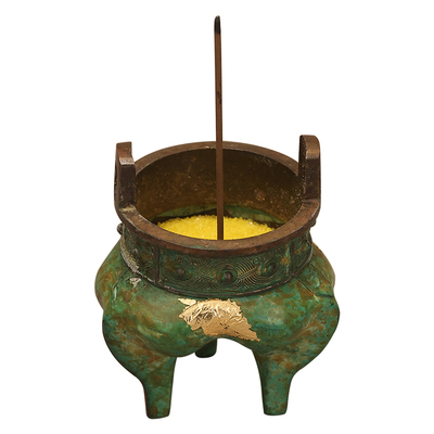 宽和新中式纯铜三足鼎炉香薰炉