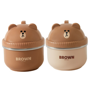 LINE FRIENDS泡面碗带盖不锈钢碗宿舍用泡面盆方便面汤碗专用神器