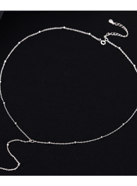 纯银轻奢小众圆珠流苏项链