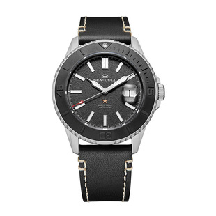 海鸥手表男士磨砂陶瓷圈防水潜水表全自动机械表男表419.22.1207