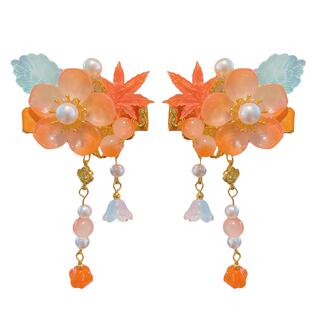 儿童汉服发夹头饰小女孩中国风流苏步摇发饰女童古代发卡对夹配饰