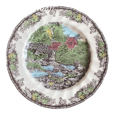 牛排盘平盘圆形春夏秋冬风景图