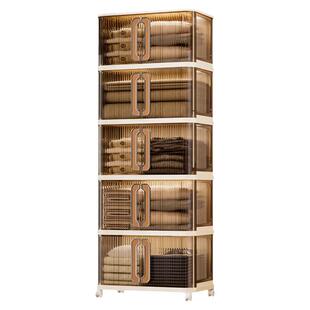 收纳柜折叠收纳箱家用客厅玩具柜子储物架零食柜可移动厨房置物柜