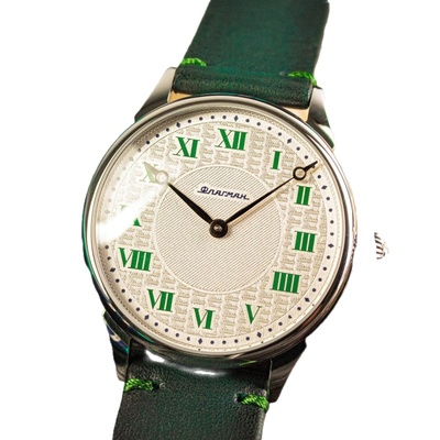 无秒针手动机械表复古简约大表盘玻璃透底欧美男表休闲经典