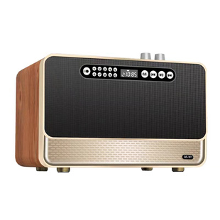 万人迷无线蓝牙音箱木质双喇叭低音炮音响HiFi复古收音机手机插卡