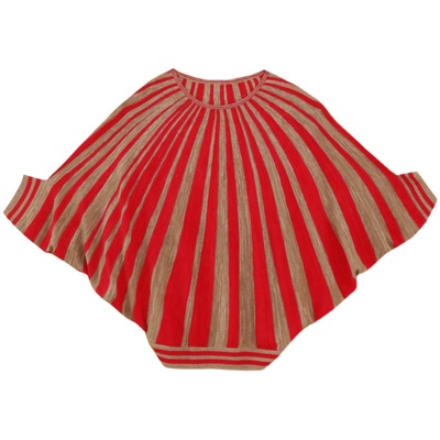 红色蝙蝠衫阁兰秀套头圆领