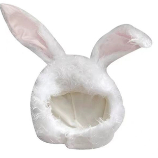 林小宅欧阳娜娜同款长耳朵毛绒兔子头套帽子圣诞节拍照装扮头饰冬