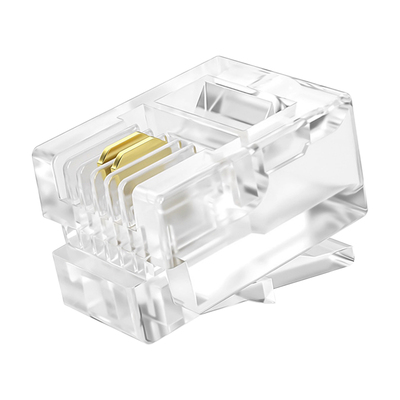 浙飞6P2C镀金水晶头rj11电话接头