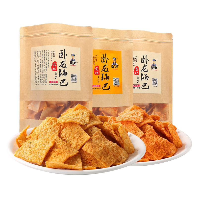 卧龙手工老灶锅巴300g*3包麻辣休闲老襄阳零食网红解馋零食大礼包