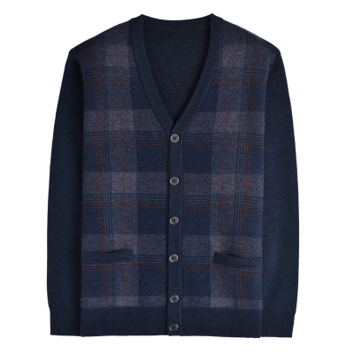 爸爸秋冬针织开衫加厚毛衣外套