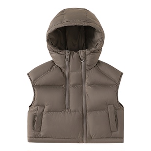 INSbobo童装男童羽绒马甲冬季新款儿童羽绒服男孩连帽上衣防寒服