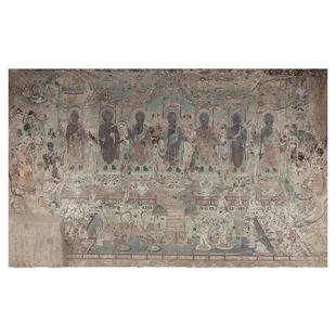 敦煌壁画莫高窟药师经变图七身药师佛高清微喷复制装饰画临摹画稿