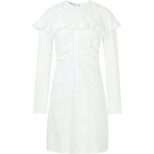 【折扣】Philosophy 荷叶边饰提花纯棉平纹布迷你连衣裙