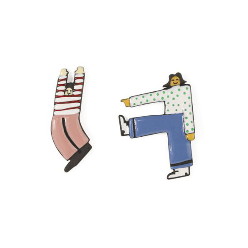 小众纯银女搞怪小人可爱趣味耳钉