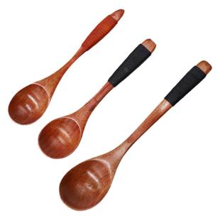 鸡翅木家用小粥汤勺调味调羹小勺实木头吃饭用喝汤匙盛汤木质长柄