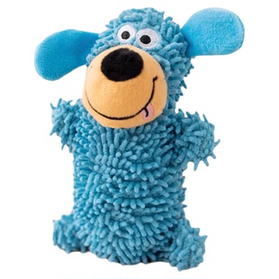 怪叫狗狗玩具蓝色自嗨解闷磨牙洁齿消耗体力拖把绒发声小狗玩具