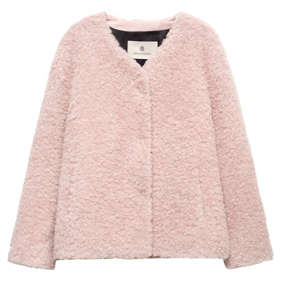 FANLE STUDIOS【重磅推荐】进口小羊驼羊羔毛V领廓形显瘦皮草外套