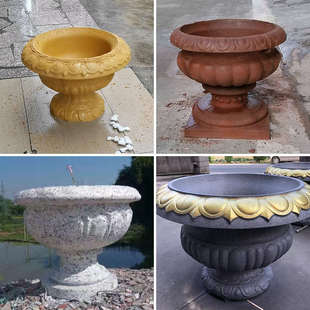 圆花盆模具水泥盆自制大号特大号盆景模型大码花盒阳台柱装饰模板