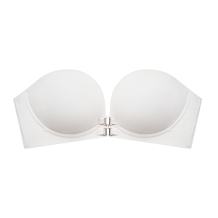 小胸辣妹蹦迪专用前扣无肩带美背防滑聚拢显大内衣女加厚半杯文胸