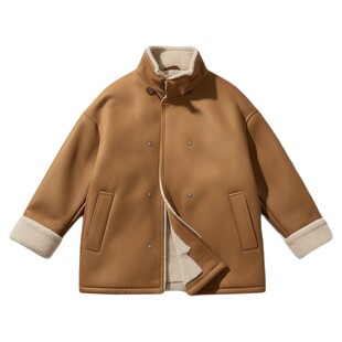 诺丁山下~高级经典撞色风衣外套廓形显瘦宽松英伦风加厚大衣