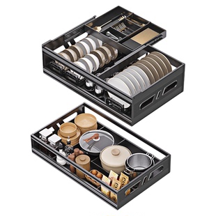 浅拉篮400深450 500深600碗篮800橱柜700抽中抽屉式650放锅工具篮