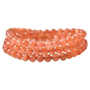 太阳石手串女男金草莓晶散珠橙日光石珠子串珠项链金沙猫眼石手链