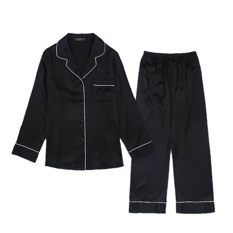 结婚长袖丝绸家居服情侣睡衣