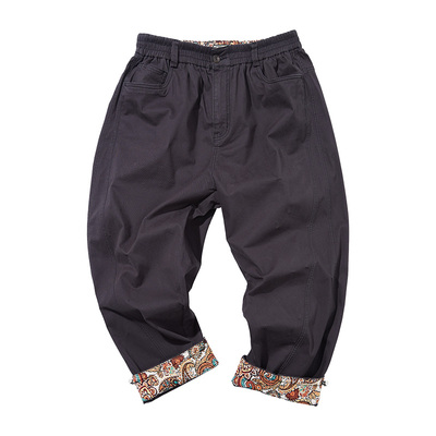 NE核爆炸大码男装腰果花弯刀裤