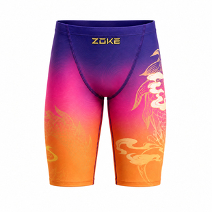 zoke洲克青少年儿童男童男孩游泳专业比赛训练竞速五分游泳裤新款