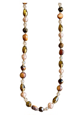 美拉德串珠项链女秋冬复古