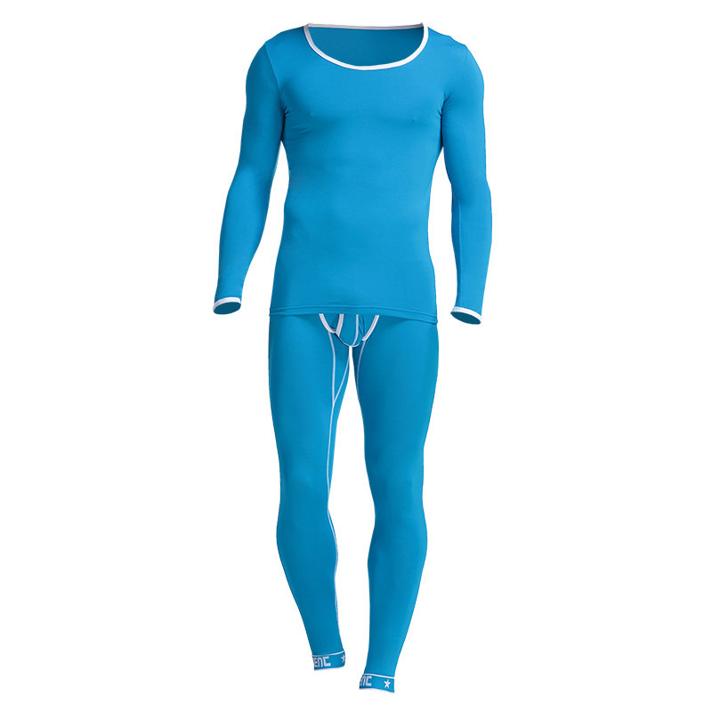 基础男士保暖内衣套装秋衣秋裤棉毛衫薄款紧身低领大圆领打底衫