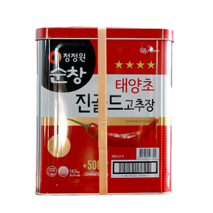 1桶包邮韩国进口清净园顺昌辣椒酱14.5kg 四星拌饭辣酱餐饮装铁桶