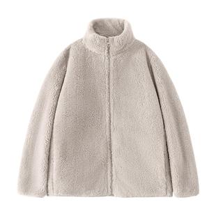 班尼路S&K系列加绒加厚款外套女2025新款保暖立领开衫冬装上衣M