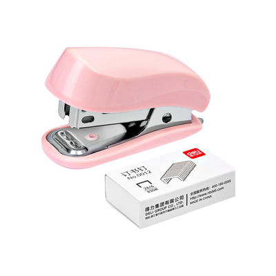得力迷你小号订书机订书器学生用便捷小款钉书机多功能订书装订机手动简约系列家用办公款定书机小号