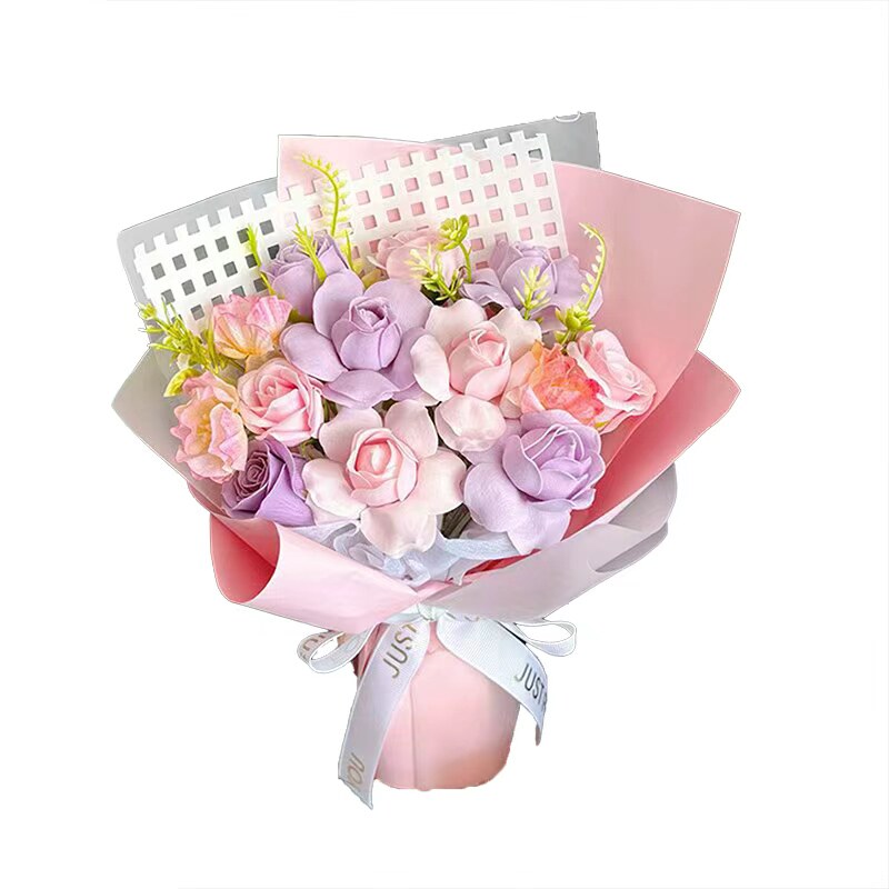 香皂花玫瑰花束成品手捧仿真花永生花送老师女朋友毕业季生日礼物
