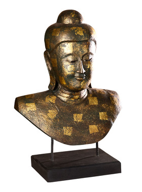 东南亚风格金色佛像木雕迎宾摆件