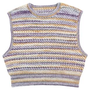 毛儿手作 清欢女士套头背心材料包 棒针手工毛线DIY编织 十刻云团