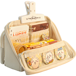 升级加宽加厚~9层大容量笔袋女生女童高颜值ins风文具盒女孩款初中生高中生铅笔盒2025年新款痛包笔袋可立式