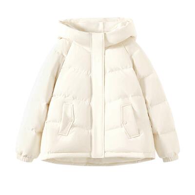 NOW真维斯白色鸭绒羽绒服女款2025秋冬新款韩版时尚保暖加厚外套