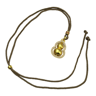 方糖家 高品质金店同款新中式古法沙金葫芦贵气编绳毛衣链项链女